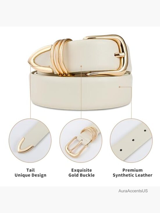 Faux Leather Belt with Gold Buckle for Jeans Casual Fashion Belt main image 6